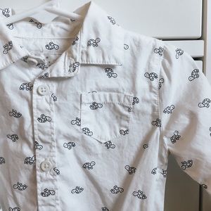 Turtle Print Button Down Onesie